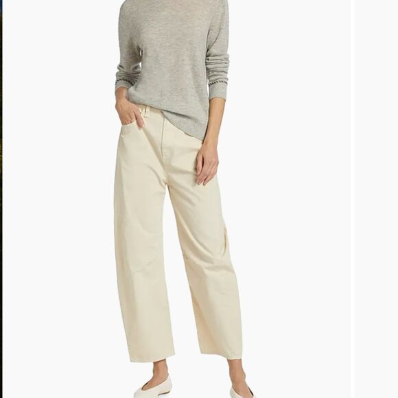 rag & bone Charlie Cotton Barrel Jeans Ivory Pants Sz 26 - Picture 13 of 13